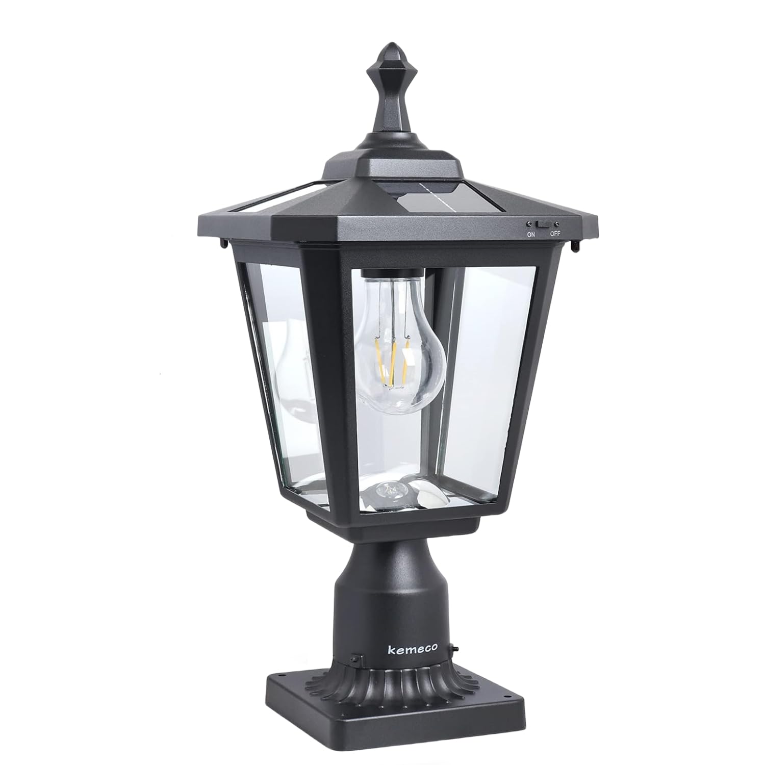 Kemeco Solar Post Light Outdoor ST4319Q Cast Aluminum Filament LED